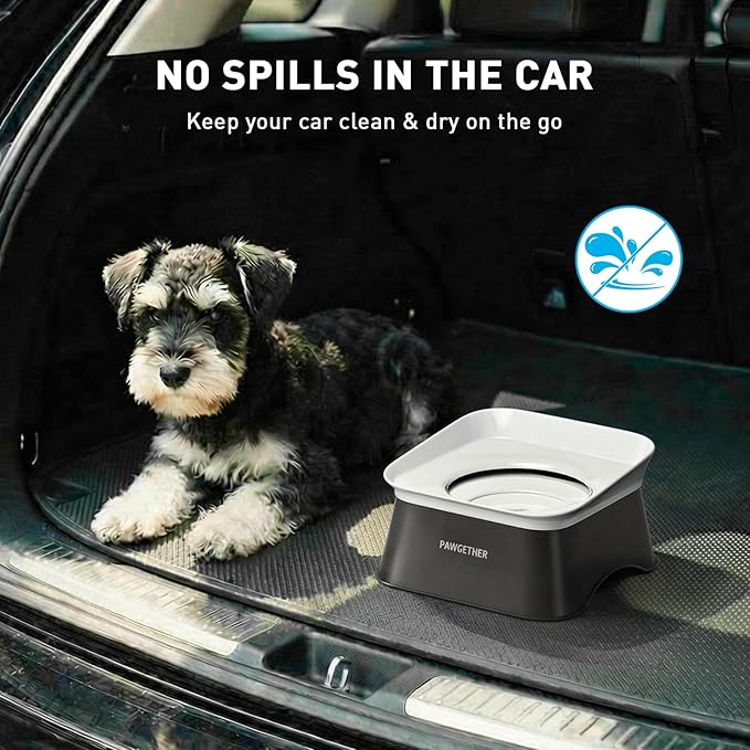PAWGETHER® No Spill Water Bowl for Dog 2L/68oz Splash Proof Slow Drinking Dog Bowls on Vehicle Travel No Drip Slow Water Bowl for Messy Drinkers Perfect for Small to Medium Sized Dogs