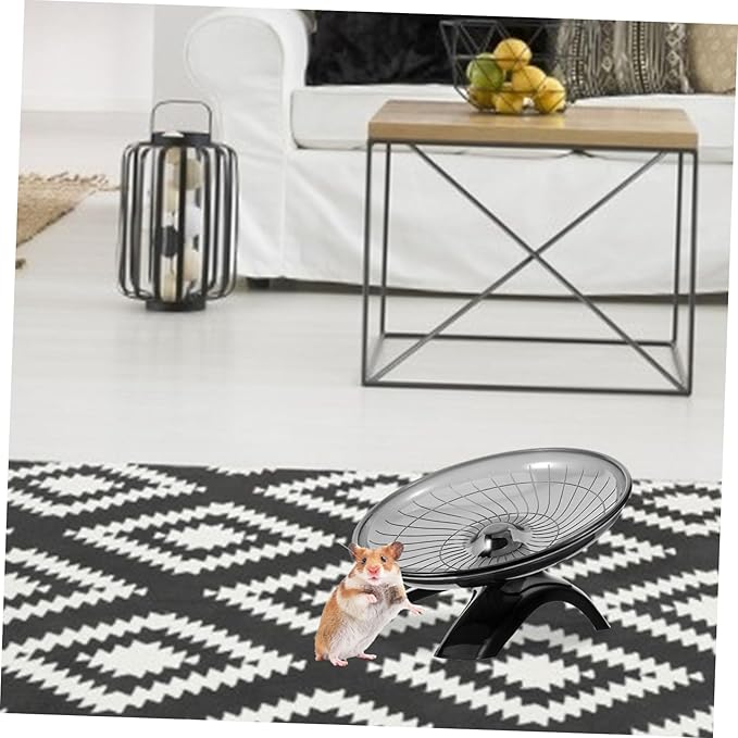 Silent Hamster Running Wheel for Small Pets Flat Sports for Hamsters Hedgehogs Gerbils Chinchillas Quiet Exercise Wheel Suitable for Squirrels and Mice Black