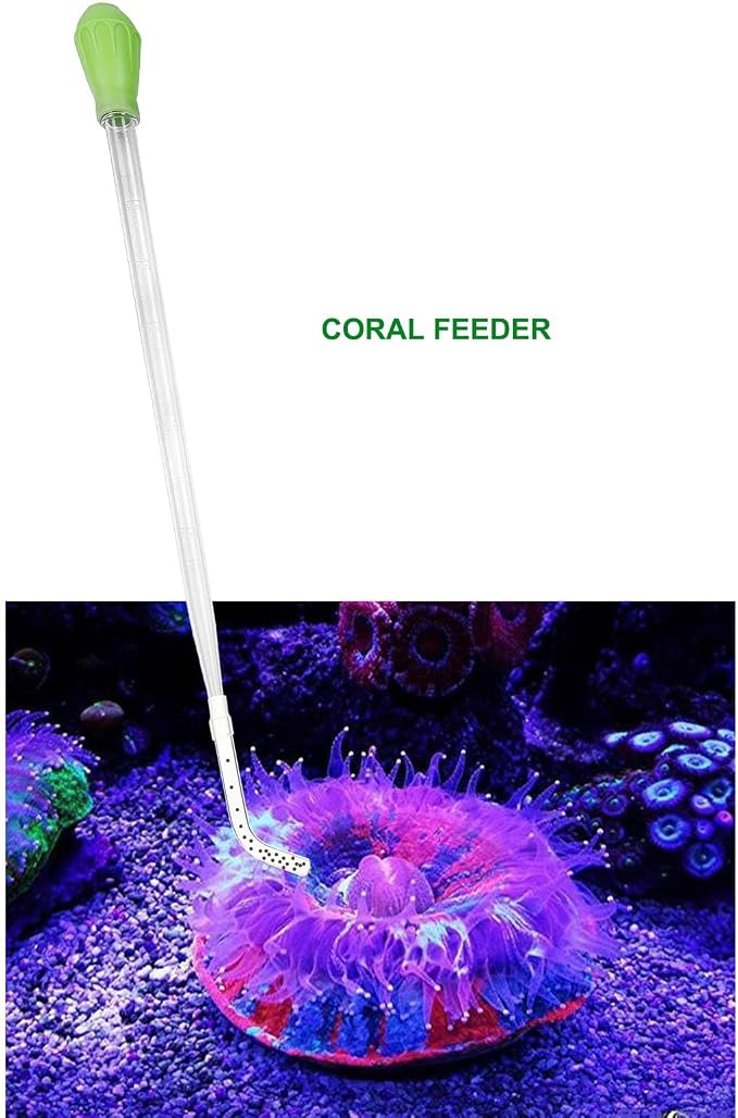 50ml Manual Coral Fish Feeder/Water Changer/Waste Remover with 2pcs Extension Pipes, Fecsam 17.7inch Aquarium Clean Tool for Fish Tank Cleaning, Aquatic Pipette Dropper, Gravel Cleaner Siphon
