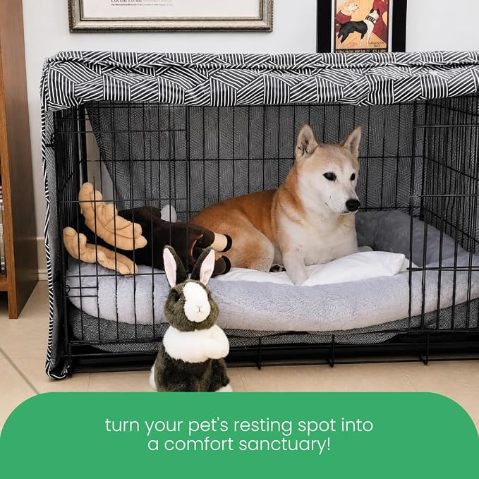 Molly Mutt Rough Gem Dog Crate Cover, 100% Cotton Canvas Cover with 2 Roll-Up Panels, Ideal for Dog or Cat Crate, Durable, Washable, and Free of Harmful Chemicals, 36" x 24" x 27"