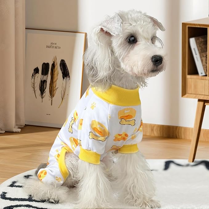 XPUDAC 4 Pack Dog Pajamas for Small Dogs, Puppy Clothes for Boy Girl Strechy Soft Pet Jumpsuit, Cat Onesie-2X-Large