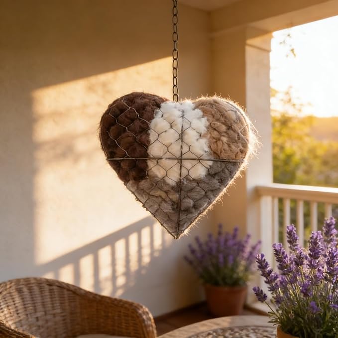 Handmade Fiber Bird Nesting Heart Build Birdhouse Wool Material Balls for Wild Birds