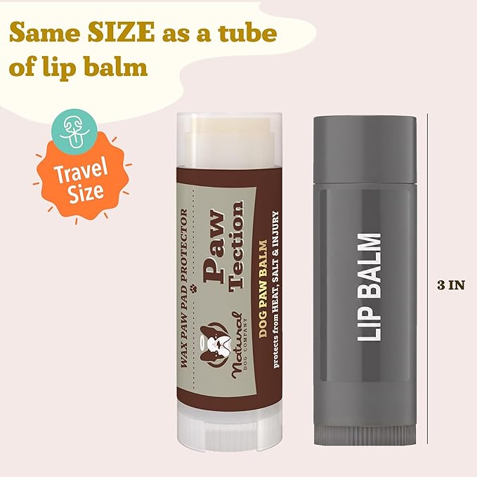 Natural Dog Company Pawtection Balm for Hot Pavement, Dry Cracked Dog Paws, and Rough Terrain - Safe, Non-Toxic, and Lick Safe - Protects Paws with Natural Ingredients, 0.15 oz Stick
