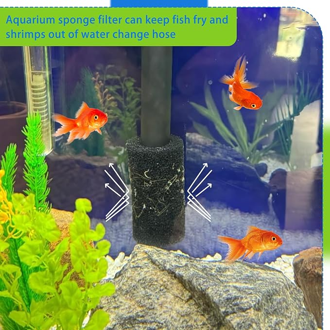 Sankoly 12 Pieces Aquarium Filter Sponge 0.8 Inch | Intake Shrimp Filter Coarse Sponge Filter for Aquarium Fish Tank, Protect Fish Fry and Shrimp, Black