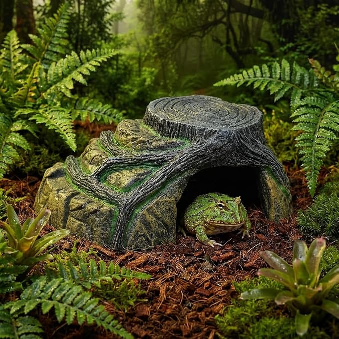 Gecko Tank Accessories, Tortoise Habitat Accessories, Ball Python Tank Accessories, Large Snake Hides, Perfect Terrarium Decor for Reptile Gecko Basking Humid Hiding (Large)