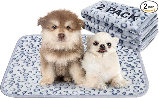 Qeils Reusable Puppy Pads, 2 Pack Washable Pee Pads for Dogs, Waterproof Non Slip Wee Wee pad, Absorbent and Leakproof Training Mats for Potty, Crate, Playpen, Bed, Sofa, 18"x 24"