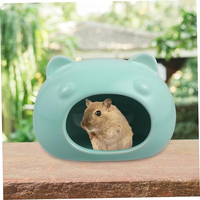 BESPORTBLE Ceramic Small PET Hideout Adorable Hamster House Bed for Gerbils Hedgehogs and Small Animals Comfortable Indoor Retreat
