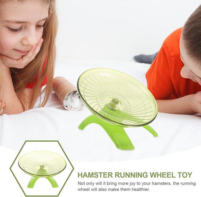 Balacoo Hamster Wheels, Hamster Flying Saucer Running Wheel Hedgehog Chinchilla Exercise Wheel Pet Toys, Light Green