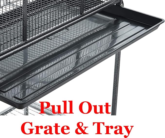 X-Large 31"x18.5"x53.5"H 4-Tiers Deluxe Two Full Story Double Unit Double Large Front Doors Tight 1/2-Inch Wire Spacing for Feisty Ferret Hammock Chinchilla Cat Sugar Glider Critter Cage On Wheels