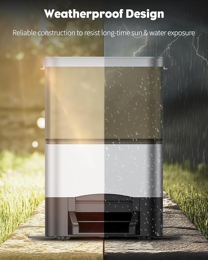 Pawfly Automatic Fish Feeder - Large Capacity Vacation Timer, Moisture-Proof Outdoor Koi Fish Feeder, Battery Powered