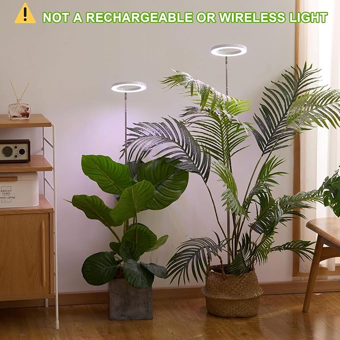 Plant Grow Light, LED Growing Light Full Spectrum for Indoor Plants,Height Adjustable, Automatic Timer, 5V Low Safe Voltage,Idea for Large Plant Light