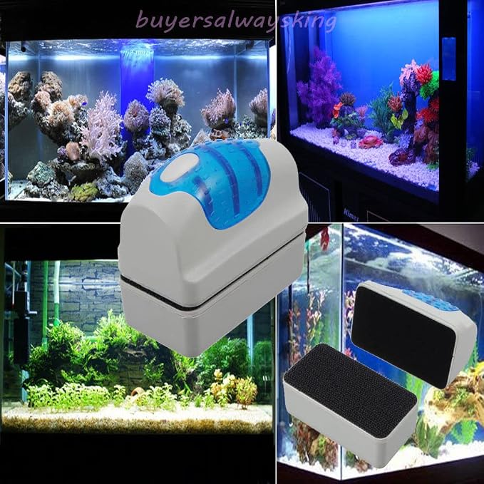 Aquarium Strong Magnetic Cleaner Brush, Fish Tank Glass Magnet Cleaning Tool Floating Cleaner Scrubber Brush
