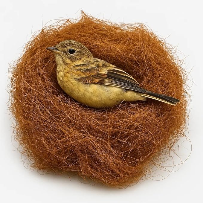 Premium Coconut Fiber for Bird Nests - Canary Nesting Material Coconut Bird Nest Finch Coconut Fiber Loose Bedding Substrate for Laying Eggs,Resting Materials, Hummingbird Parakeet 40g/1.4 oz