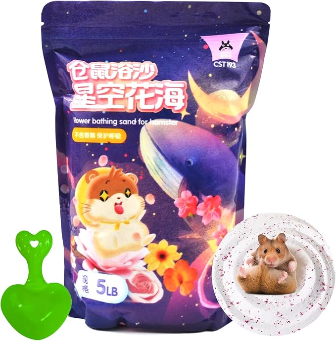 Hamster Bath Sand Natural Dust Free Plant Bathing Sand Desert Sands Flower Scented Clean Small Animal Potty Litter Sand for Guinea Pig Hamster Chinchilla(5LB/2.3kg)