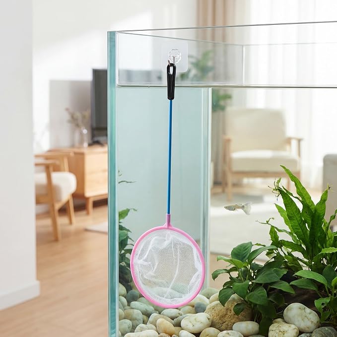 3 Pcs Aquarium Fish Nets, Plastic Artemia Sieves, Small Fish Net, Brine Shrimp Net, Fish-Tank Skimmer, Aquarium Fish-Tank Tool (3 Sizes, Round, Random Color)