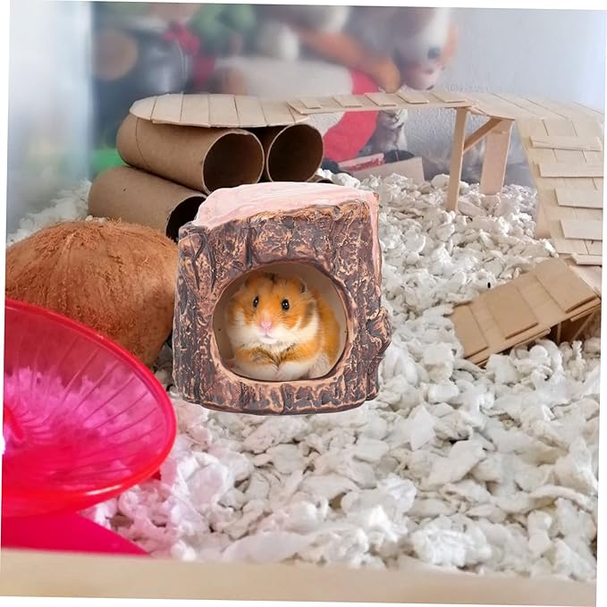 Kisangel 1piece Pet Hideout Hut Ceramic Hamster Nest Decorative Bed Small Pet Hideaway