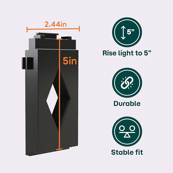 Aquarium Light Risers for Fluval Plant & Marine 3.0 & 2.0 LED | Heat-Resistant Polymer Stand | Toolless Easy Install (5-Inch)