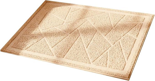 WePet Cat Litter Box Mat, Kitty Premium PVC Pad, Durable Trapping Rug, Phthalate Free, Urine-Resistant, Scatter Control, Mosaic, M 23 x 16 Inch, Beige