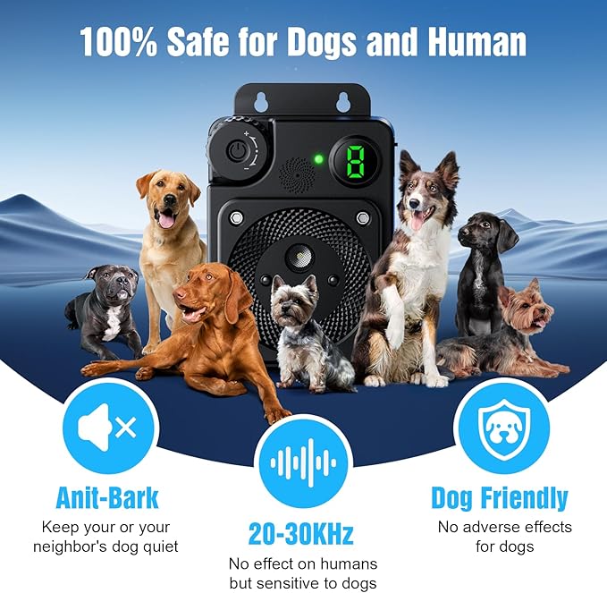 Anti Barking Device for Dogs, Dog Bark Deterrent Devices,3 Modes Ultrasonic Bark Box with Remote Control, Anti Barking Device Long Range 50ft, for Indoor & Outdoor Use (2026 Upgrade)