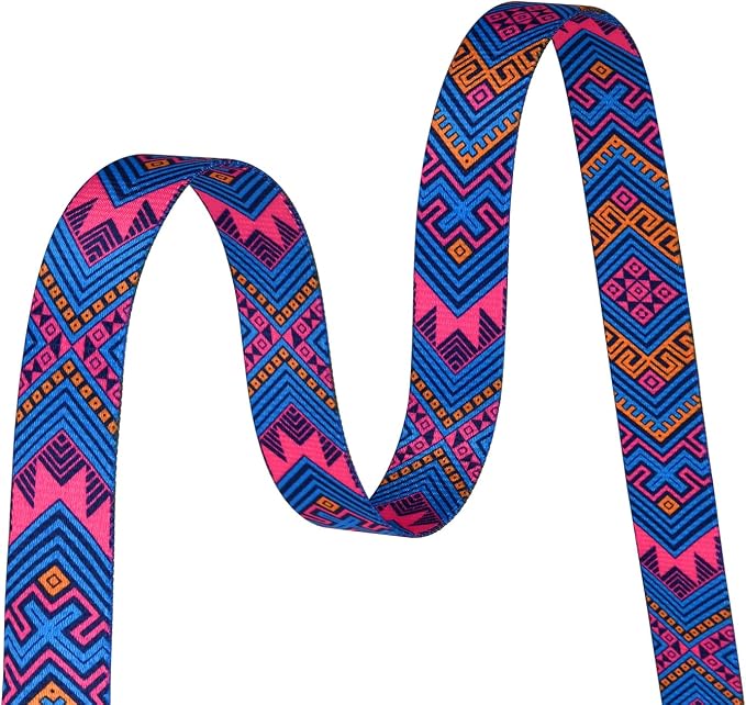 MarukoPet Dog Collar, Adjustable for Small Medium Large Dogs Puppy, Cute Design with Bohemia Floral Tribal Geometric Patterns Boys Girls Dog Collar(Orange Ethnic Style-L)