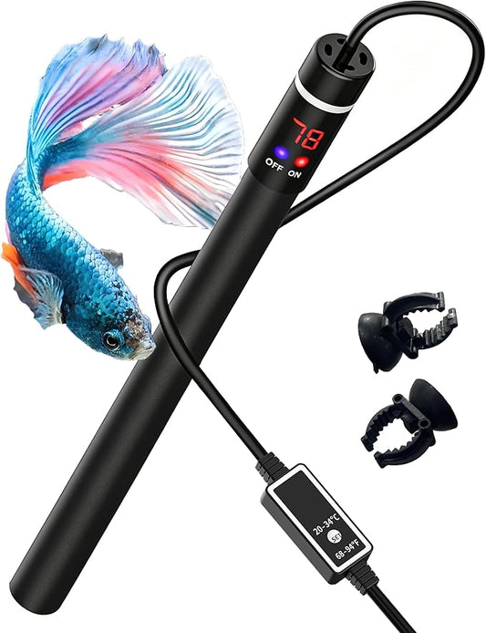 300W Titanium Aquarium Heater with LED Digital Display & External Controller – Submersible Fish Tank Heater, Precise ±1.8℉, IP68 Waterproof, for 30-65 Gallon Freshwater & Saltwater Tanks