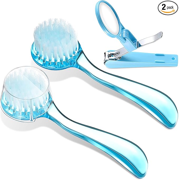 Mudder 3 Pcs Hedgehog Small Animal Grooming Kit Including 2 Bathing Brush and a Nail Toenail Clipper with Magnifier for Pet Hamster Hedgehog Guinea Pig Rabbit Cat Kitten