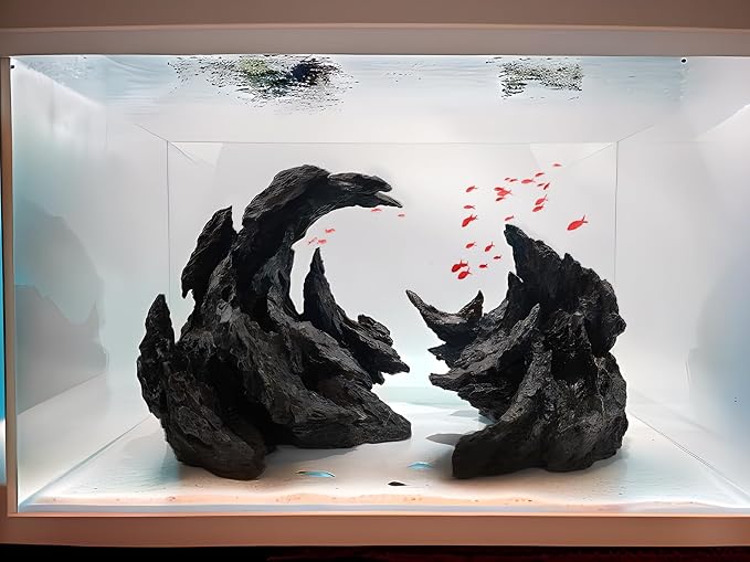 Allcolor Fish Tank Decor Rocks.Aquarium Decoration Model.Easy Superior Aquascape (Perched Canyon-15inch)