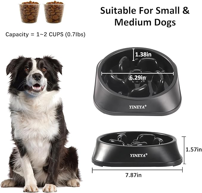 YINEYA Slow Feeder Dog Bowls, Pet Supplies that Slow Down Eating, Pet Food Bowls, Maze Dog Puzzle Feeder for Medium Breed