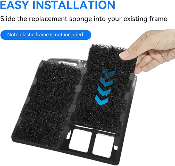 4 Pack Sponge Filter Media Pad Replacement for Penn-Plax Cascade 300 GPH Hang On Filter Aquarium Bio Sponge Filters Parts Filter Sponge Filter Foam for Aquarium Fish Tank Sump Turtle Tank Part#CPF510