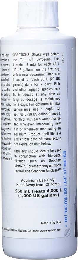 Seachem Prime Fresh and Saltwater Conditioner - Chemical Remover and Detoxifier 250 ml & Stability - for Freshwater and Marine Aquariums 250ml