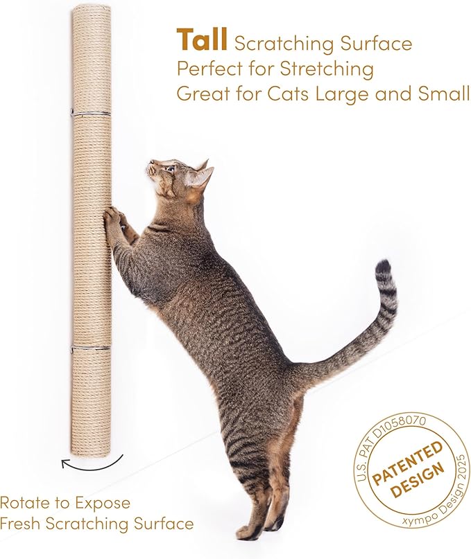 xympo 34" Wall Mounted Cat Scratcher, Sisal Scratching Post