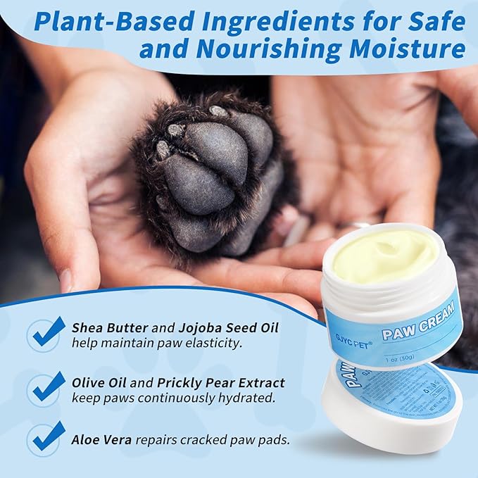 Nourishing Pet Paw Cream– Protects & Heals Dry, Cracked Paws – Natural & Safe for Dogs & Cats