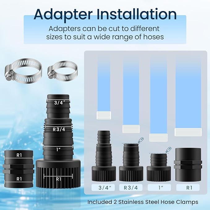 100W 1600 GPH Pond Pump, Ultra Quiet Heavy Duty Submersible Water Pump for Koi Ponds, Fountains, Aquariums & Waterfalls, Submersible & Inline Use, 20.3 ft Power Cord, Includes Filter Bag