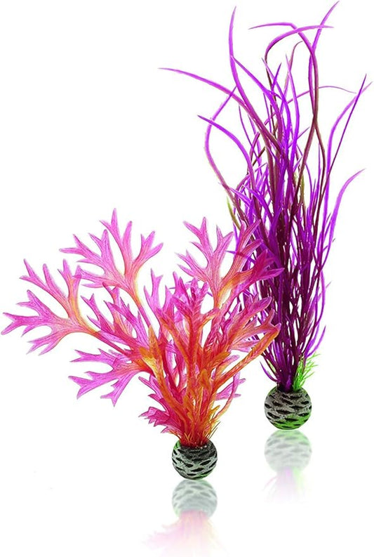 biOrb Medium Red & Pink Plant Set, Colorful and Durable Aquarium Decorations