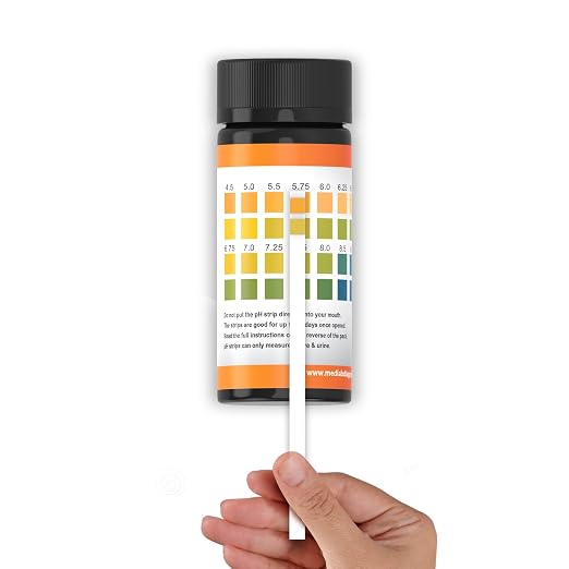 Med Lab 200 pH Test Strips 4.5–9.0 for Urine and Saliva Body pH Testing | Urinalysis Reagent Body Ph Test Strips for Acidity and Alkalinity. Alkaline Diet Food and Acid pH Testing
