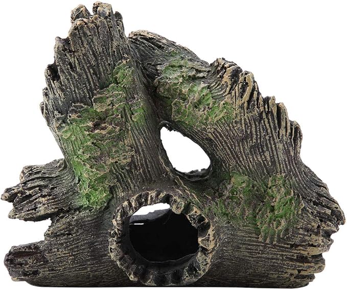 Tyenaza Trunk Aquarium, Aquarium Driftwood Ornaments Resin Wood Trunk Fish Tank Decoration Betta Fish Hideout Caves Decorations for Turtles, Reptiles
