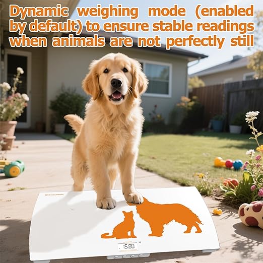 Digital Weighing Scale for Dogs Cats Puppies, Vet Scale, Scale for Animals Pets, 330lb x 0.1lb, Veterinary Scale, 33 x 19in Wide Platform, 8mm Tempered-Glass