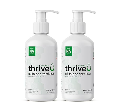 Thrive Aquarium Liquid Plant Fertilizer – All in One Planted Tank Plant Food - Two(2) 500ml Bottles
