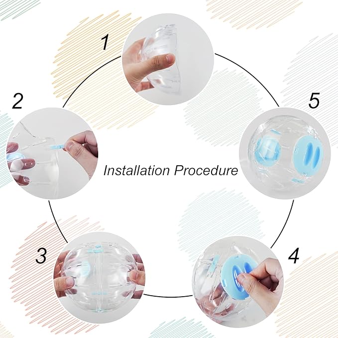 Andiker Hamster Ball, 5.52in Transparent Exercise Ball with Breathable Holes for Small Animals to Keep Fit or Do More Sports