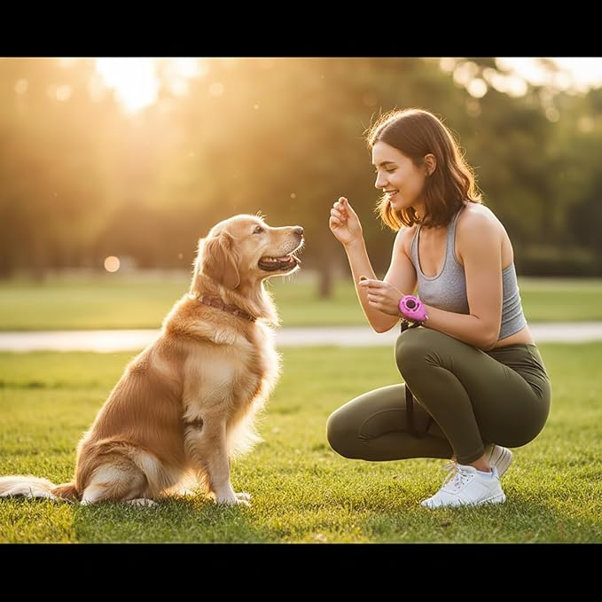 2Pcs Pink Dog Clicker for Training Easy to Use with Button Dog Training Accessories Strong and Long-Lasting, Training and Behavior Aids