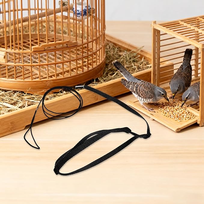 Parrot Flying Harness: Training Leash Rope - Breathable Chest Vest - Adjustable Line Kit for Cockatoo Recall Practice Balcony Walks Yard Outings