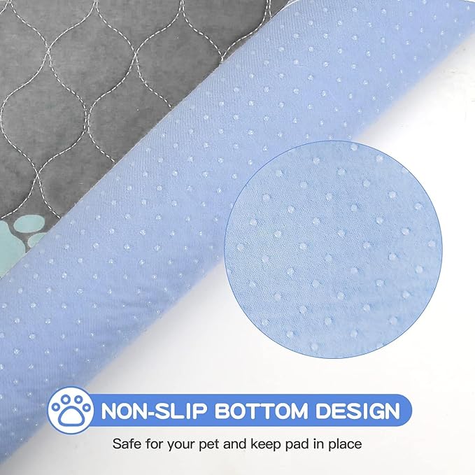 Aitmexcn Washable Puppy Dog Pee Pad, 2PCS 100% Waterproof Whelping Training Mat for Puppy/Senior Dog, Fast Drying Reusable Puppy Pads for Indoor, Outdoor and Car Travel- 36x36'' Llight Gray