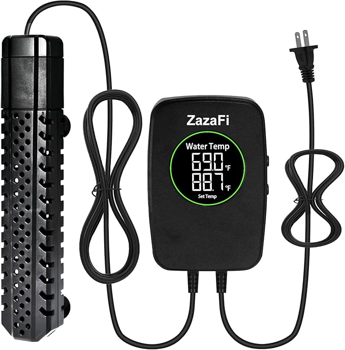 Aquarium Heater 200W, Fish Tank Heater with High-Temperature Protection and Turtle Tank Heater with Automatic Power-Off When Leaving Seawater or Freshwater.