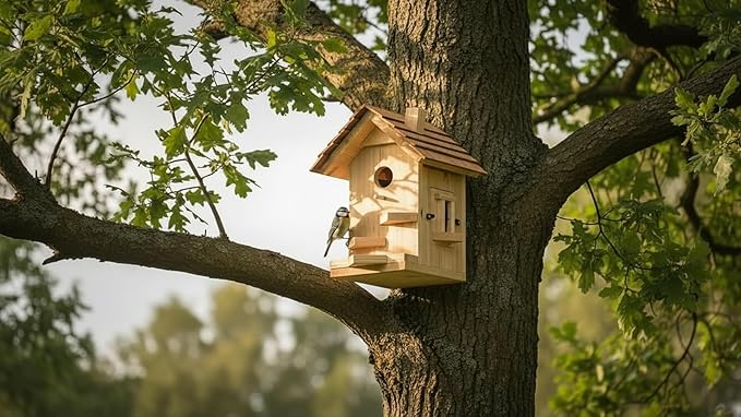 CEDAR ALPHA Large Bird Houses for Outside Clearance Wooden Bird House Kit - Bluebird House for Outside - Build it Yourself Birdhouse Kits for Adults to Build - Pole Mountable - Easy Open for Cleaning