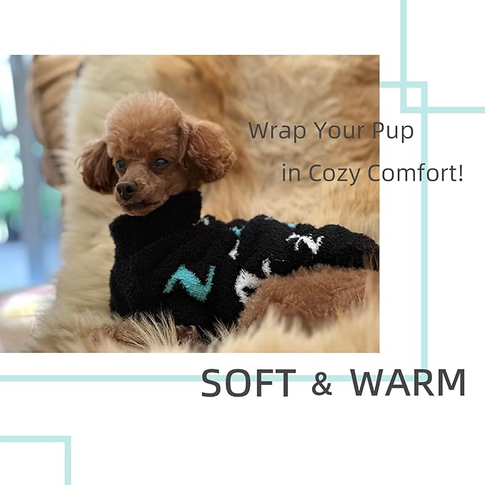 Dog Sweaters Dog Pullover Sweater Cold Weather Cable Knitwear Thick Warm Outfits for Medium Dogs Large Dogs (Black-XL)