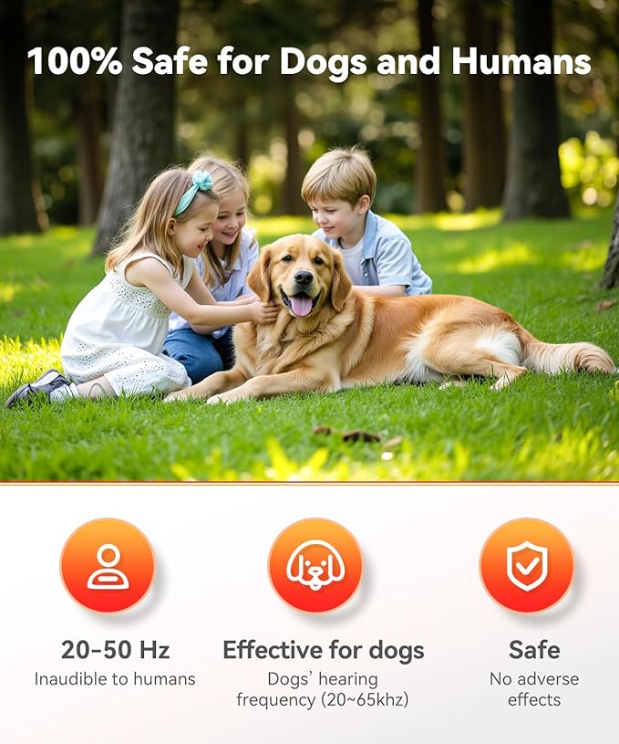 Dog Bark Deterrent Devices, Variable Frequency Ultrasonic to Stop Barking Neighbors Dog, Anti Barking Device for Dogs Training Safe & Effective Pet Corrector to Stop Digging, Fight, Bad Behavior
