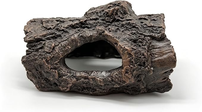 Small Resin Aquarium Hideout Log Decoration Cave, Tree Trunk Fish Tank Decor Ornament