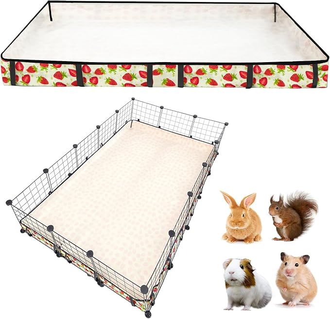 Guinea Pig Cage Liner，Washable Waterproof Oxford Cloth Cage Liners for Small Animals,Hamster Chinchilla Hedgehog Rabbit and Other Small Animals Not Include Cage (36x60 inches)