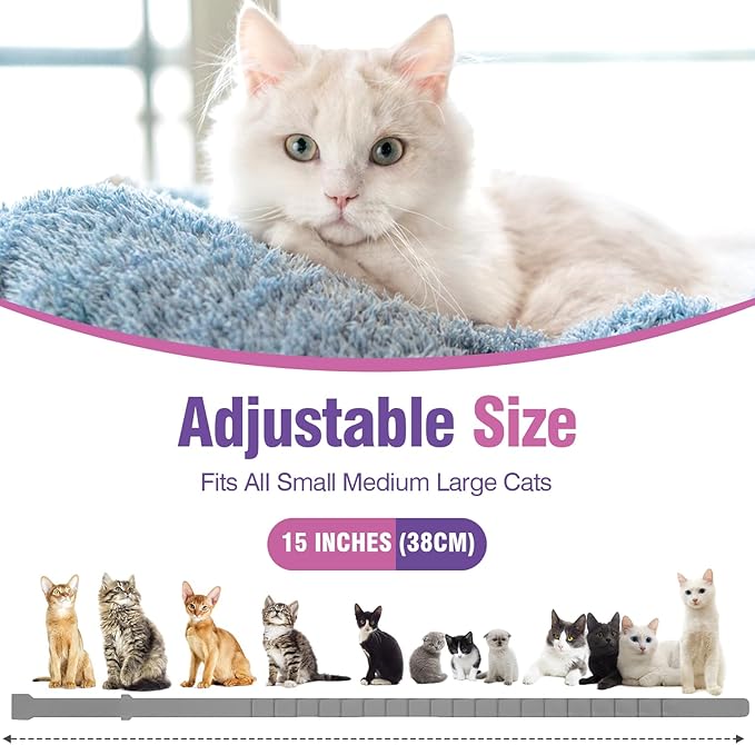 Tcllka Cat Calming Pheromone Collar 4 Pack – Adjustable Breakaway Cat Collar for Calming Support & Relaxation Waterproof 30-Day Continuous Wear for Travel, Grooming & Multi-Cat Homes