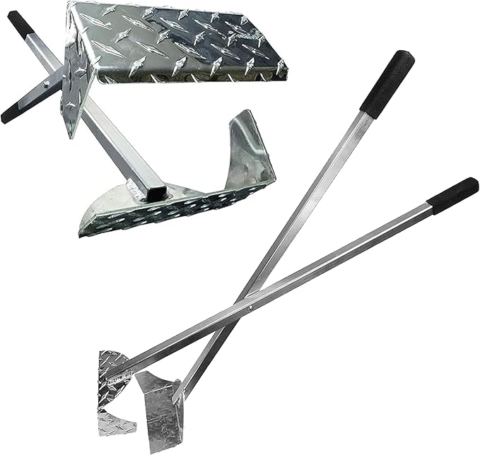 ActiveDogs Pooper Scooper for Large Dogs – Heavy-Duty Dog Pooper Scooper for Yard – Flat-Style Welded Aluminum Dog Poop Rake and Scoop with Solid Bolt System – Made in the USA